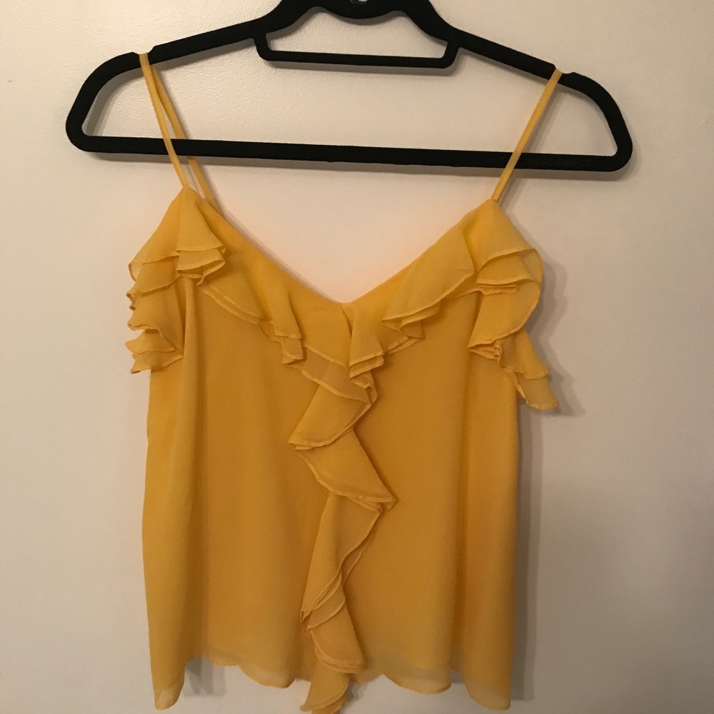 Robbi &. Nikki yellow chiffon yellow tank